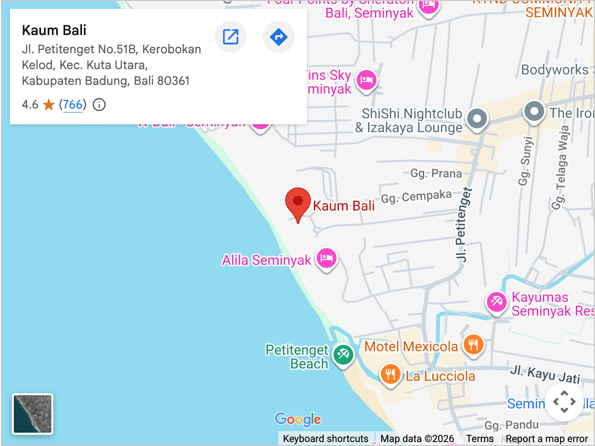 Map to Kaum Bali