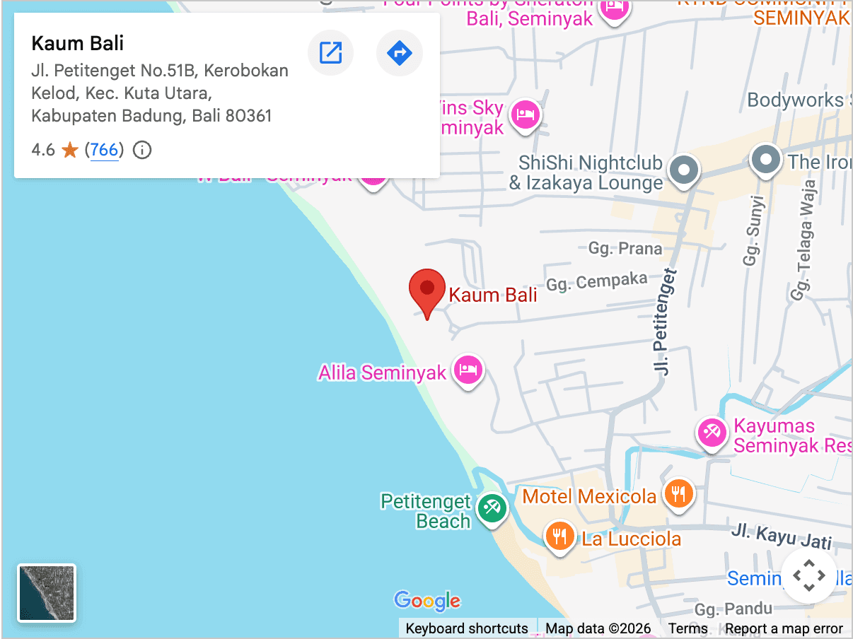 Map to kaum bali
